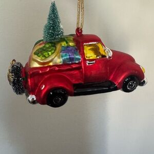 Vintage Red Christmas Truck Ornament 5”